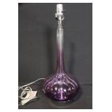 Pair of O.K. Lighting Purple Glass Table Lamp Bases