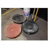 Set of 2 Paint Extension Poles, 3 Dolly Platforms, and 6 Utility Buckets