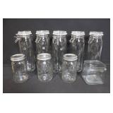 Collection of Glass Storage Jars - IKEA Tall Jars, Ball Mason Jars, Square Glass Jar