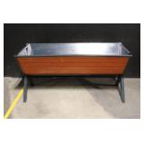 Large Raised Metal and Wood Planter Box on Stand