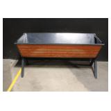 Large Raised Metal and Wood Planter Box on Stand