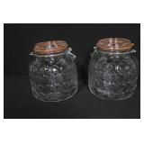 Set of 2 Glass Storage Jars, Crystal Perfume Bottle, and Ornate Picture Frame