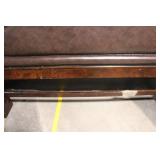 Ornate Queen Size Wood and Upholstered Headboard with Footboard