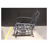 Metal Patio Chair Frame with Decorative Scroll Back