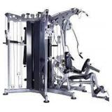 Commercial Multi-Station Weight Machine with Leg Press and Dip Stand