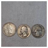 Washington Silver,25c,(3)