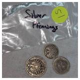 Lot of 3 Silver Pfennings