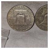 Lot of 2 Franklin Halfs, 50c 1963 Silver