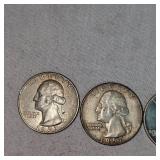 Lot of 4 Washington Silver, 25c