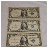 (3) 1957 Series $1 Silver Certificates