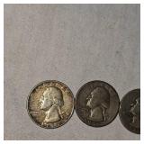 (3) Washington Silver Quarters, 25c