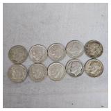(10) Lot of Roosevelt Dimes, 10c