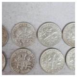 (10) Lot of Roosevelt Dimes, 10c