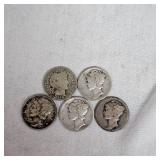 Mercury Silver Dimes, 10c (3)