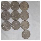 Assortment of Ike "Silver" Dollars, Early 70