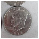 Assortment of Ike "Silver" Dollars, Early 70