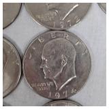Assortment of Ike "Silver" Dollars, Early 70