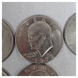 Assortment of Ike "Silver" Dollars, Early 70