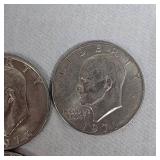 Assortment of Ike "Silver" Dollars, Early 70