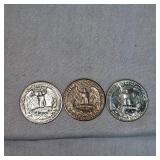 Washington Silver,25c,(3)