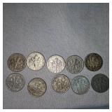 Lot of 10 Roosevelt Silver (10)