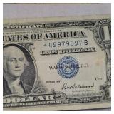 (2) 1957 "Star Note" Silver $1 Certificates
