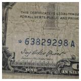 (2) 1957 "Star Note" Silver $1 Certificates