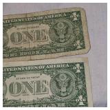 (2) 1957 "Star Note" Silver $1 Certificates