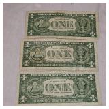 (3) 1957 Silver Certificates