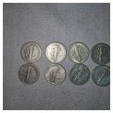 Mercury Silver Dimes, 10c (10)