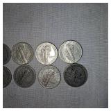 Mercury Silver Dimes, 10c (10)