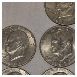 Lot of Assorted Ike "Silver" Dollars, Early 70