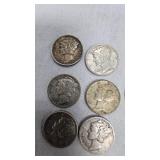 (10) Lot of Mercury Silver Dimes