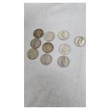 (10) Lot of Mercury Silver Dimes
