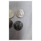 (4) AU Roosevelt Dimes, 10c