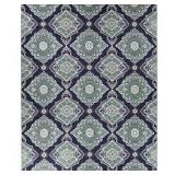 Hampton Bay Oak Hill Blue 6 ft. x 9 ft. Medallion Indoor/Outdoor Area Rug  Customer  Returns See Pictures