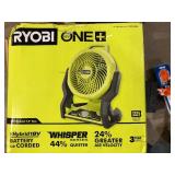 RYOBI ONE+ 18V Cordless Hybrid WHISPER SERIES 7-1/2 in. Fan (Tool Only) Customer  Returns See Pictures