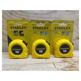 Stanley 16 ft. L X 0.75 in. W Tape Measure (lot of 3)