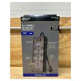 Commercial Electric 6 ft. 12-Outlet Black Surge Protector with USB