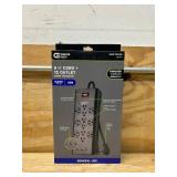 Commercial Electric 6 ft. 12-Outlet Black Surge Protector with USB