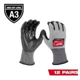 Large High Dexterity Cut 3 Resistant Polyurethane Dipped Outdoor & Work Gloves (12-gloves)