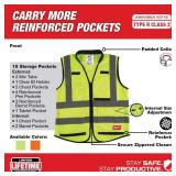 Milwaukee Performance Safety Vest High Visibility Yellow L/XL lot of 2