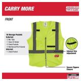 Milwaukee Safety Vest High Visibility Yellow XXL/XXXL lot of 2