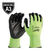 XX-Large High Visibility Level 3 Cut Resistant Polyurethane Dipped Work Gloves lot of 3