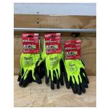 XX-Large High Visibility Level 3 Cut Resistant Polyurethane Dipped Work Gloves lot of 3