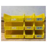Uline Plastic Stackable Bins lot of 9