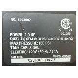 Klutch 8-Gal. Hot Dog Air Compressor, 2 HP Motor, 120 Volts, 150 PSI SC MSRP $170