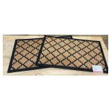 Beige Panama EMB Indoor, Outdoor 18 in. x 30 in. Rubber Backed Door Mat (lot of 2)