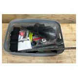 Bin of assorted items