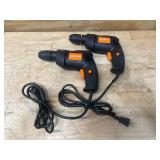 Warrior Lot of 2- 3/8  Variable Speed Reversible Drills